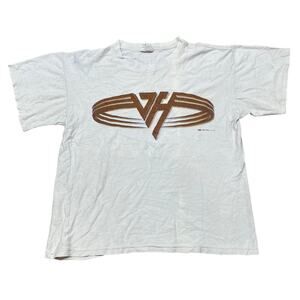 Vintage 90s Van Halen Gold Logo Knit Boxy Band T Shirt Men's L